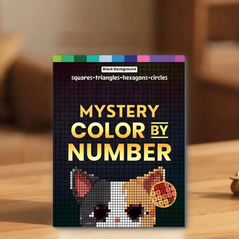 DIY Painting Mystery Mosaics Coloring Book Number Painting Hand Drawn Drawing Workbook Relaxation Artistic