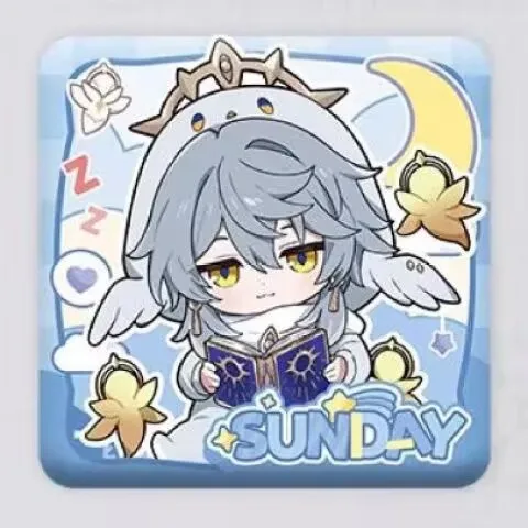 "Bursting: Star Rail" 2D 상품 남학생 기숙사 시리즈 높은 외관 수준 Jingyuan Blade Tinplate 사각 바 배지 선물