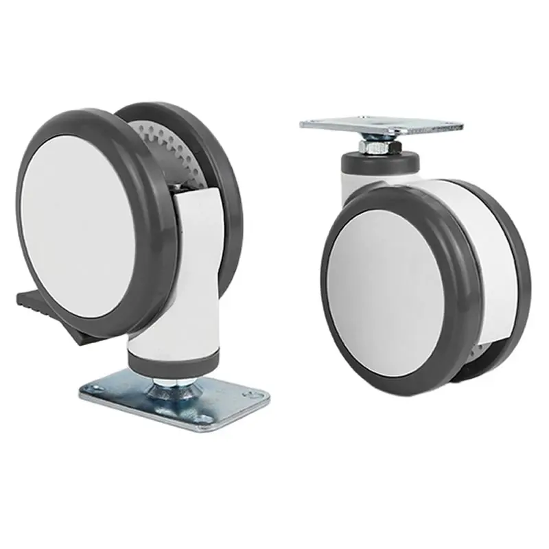 3 4inch Casters White black Universal Wheel Flat Panel Installation Silent and Wearable for Beauty Equipment Wheels
