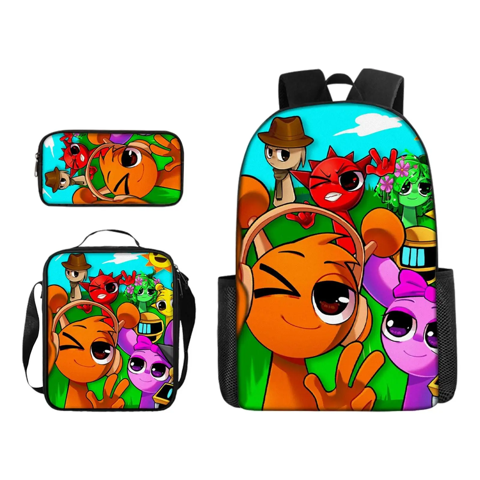 3 Piece Kids Backpack Cute Large Capacity Primary School School Backpack for Boys for Junior High School Children Boys and Girls