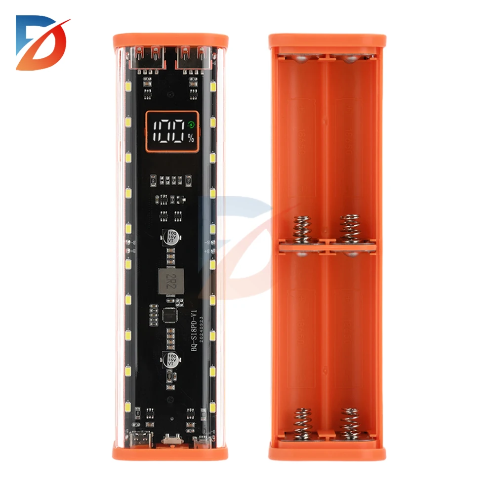 18650 Power Bank Case 22.5W Fast Charging Dual USB Charge DIY Shell for iPhone Xiaomi Detachable 18650 Battery Storage Box