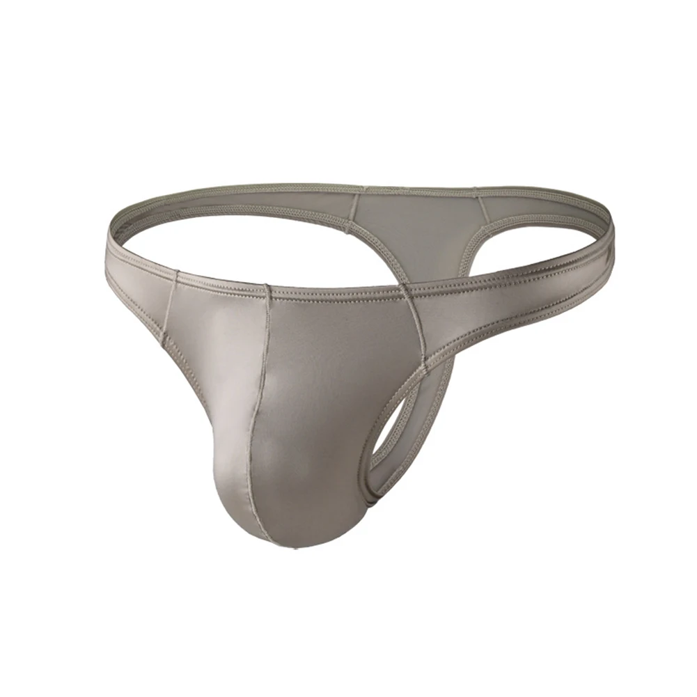 لامعة الساتان T-الظهر ثونغ G-سلاسل الحقيبة الساتان الأبيض لامع الملابس الداخلية 5 دنة جميع الفصول العلامة التجارية الجديدة قصيرة طول #3