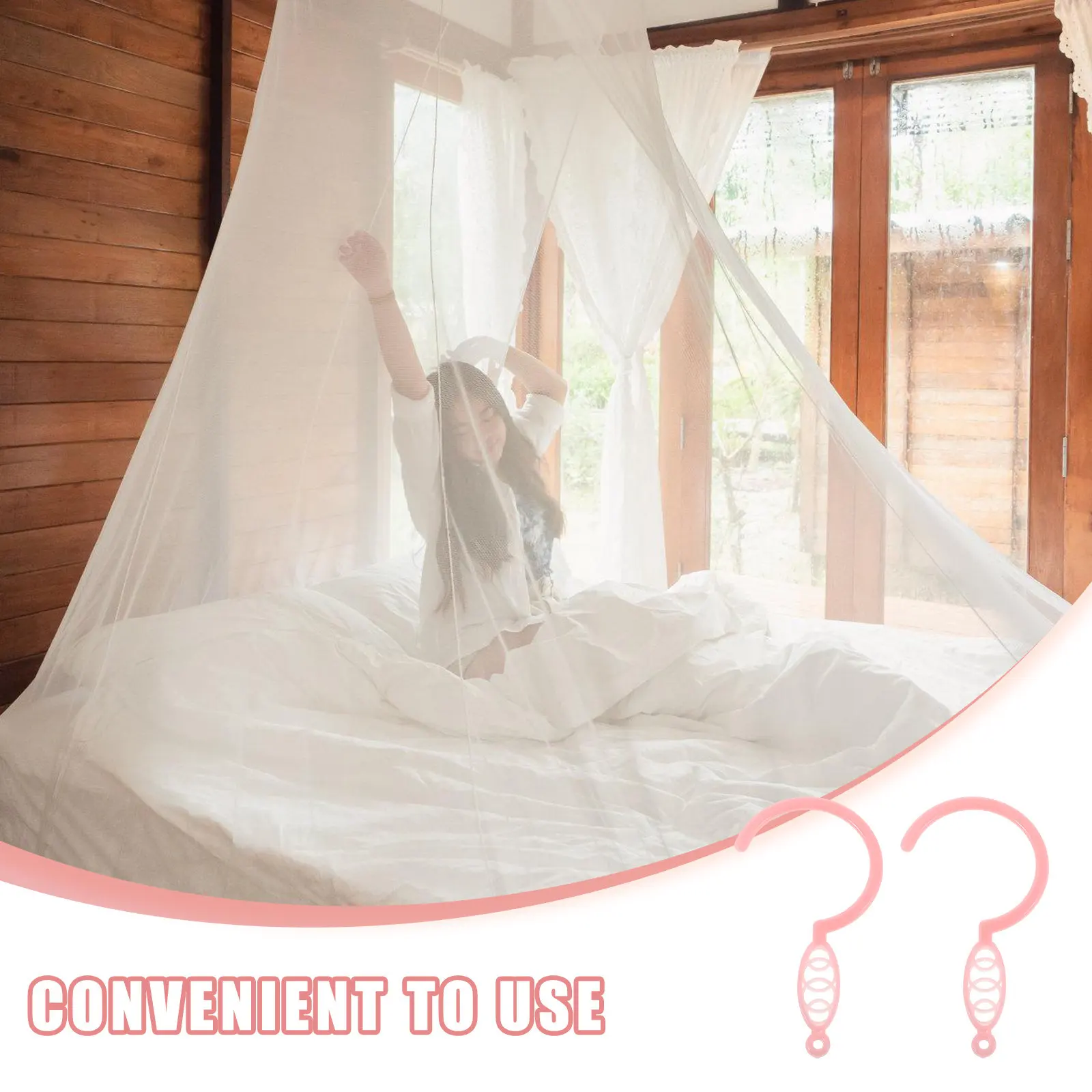 Mosquito Net Hooks 20Pcs Secure Grip Plastic Clips for Bed Canopy Outdoor Netting Drapery Gazebo view 2