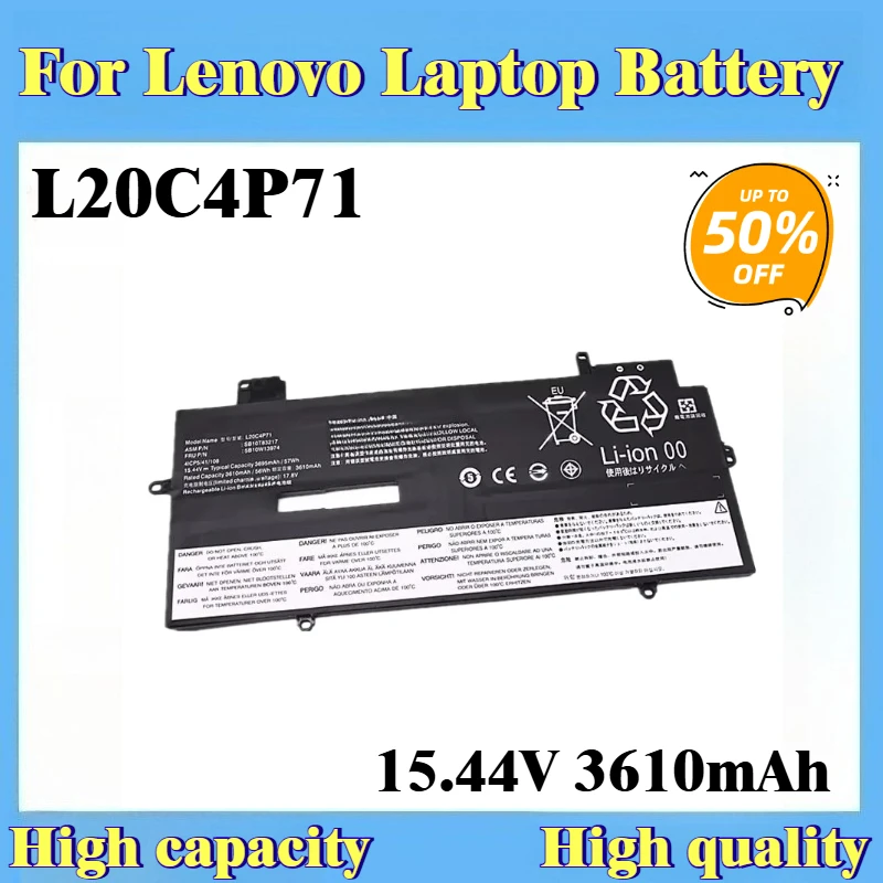 

New Replacement Laptop Battery 15.44V 3610mAh L20C4P71 for Lenovo ThinkPad X1 Gen 7 6 Gen 9 10 X1 Yoga 7th 6th Li-Polymer