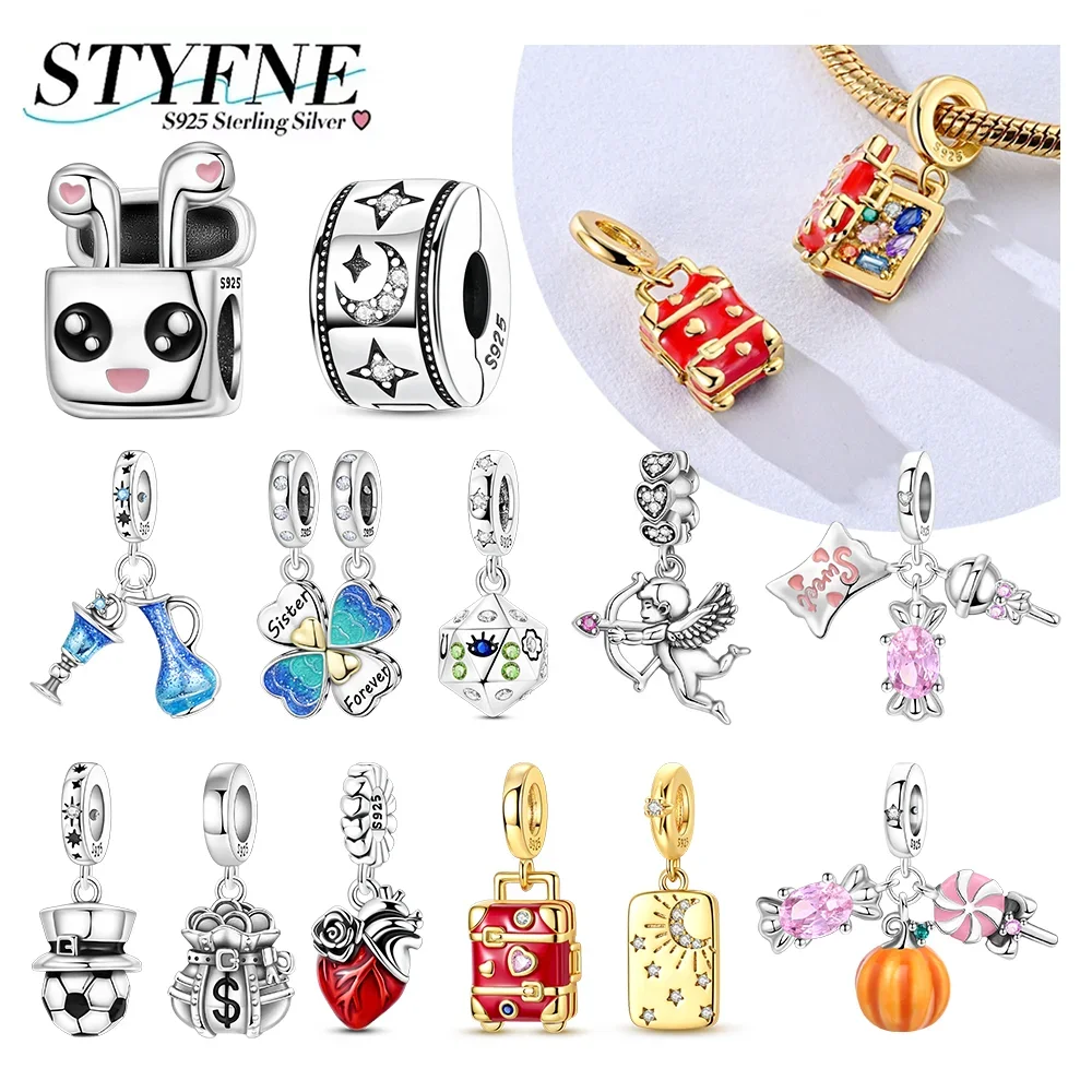 

Новые подвески из серебра 925 пробы, ретро-кошелек, тыква, розовые конфеты, подвеска из бисера, подходит для браслета, аксессуары, изготовление ювелирных изделий из бисера, ювелирные изделия, подарок