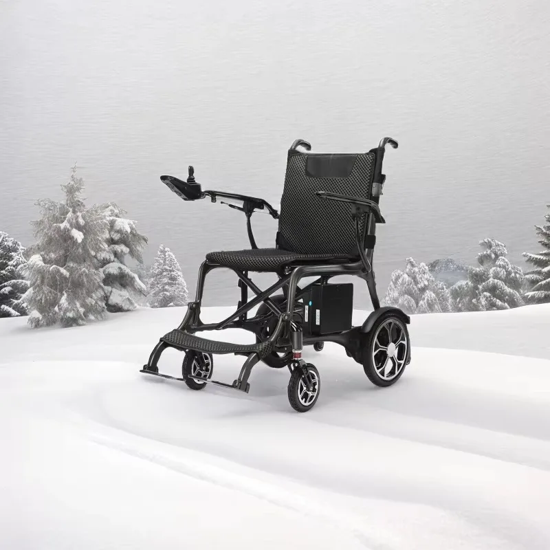 

Luxury outdoor travel folding smart 4x4 carbon fiber electric elderly wheelchair