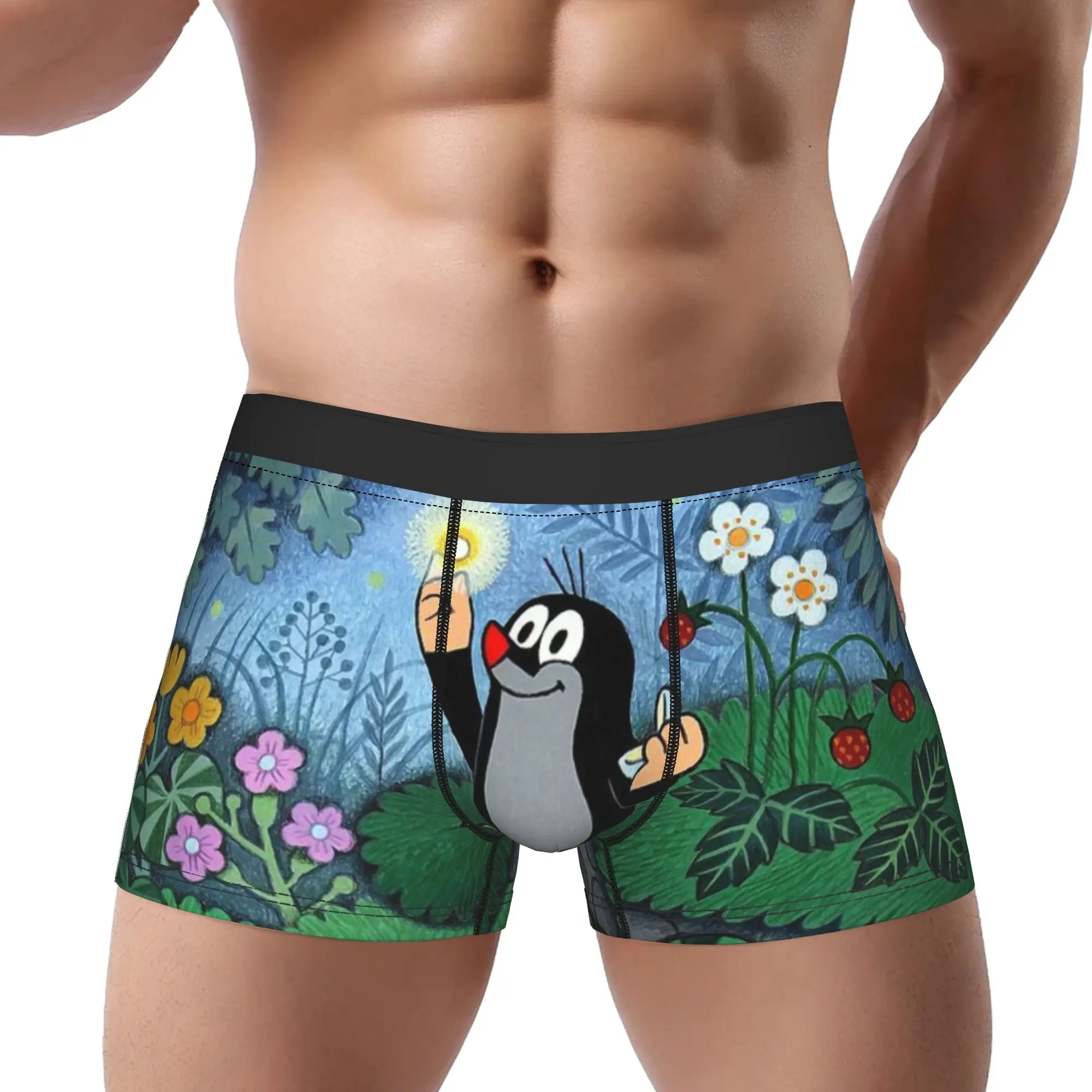

Little Mole Underpants Homme Panties Male Underwear Little Mole Print Shorts Boxer Briefs