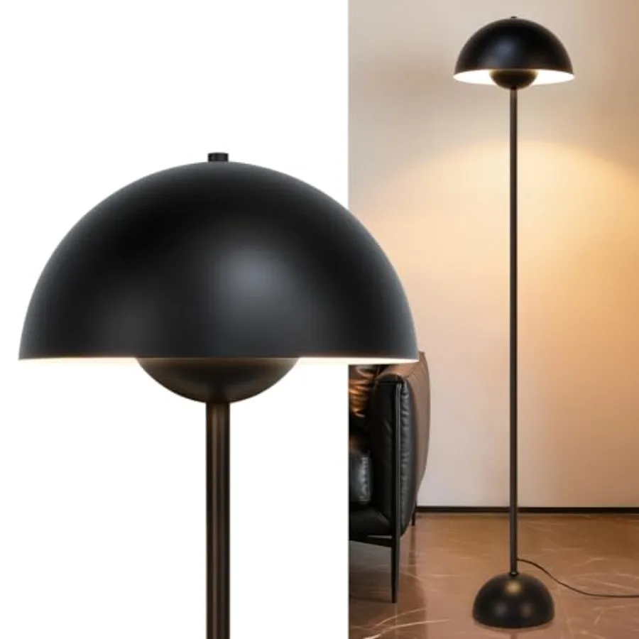 

66'' Floor Lamp for Living Room, Industrial Standing Lamp with Unique Reflecting Shade, Modern Tall Floor Lamp for Bedroom Offi