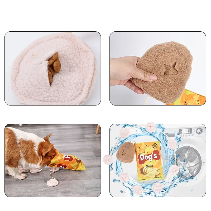 Potato Chips Dog Sniffing Mat Toys for Dog Snuffle Ball Training Food Slow Feeding Pad Pet Nose Blanket Toy Pet Puzzle Toy