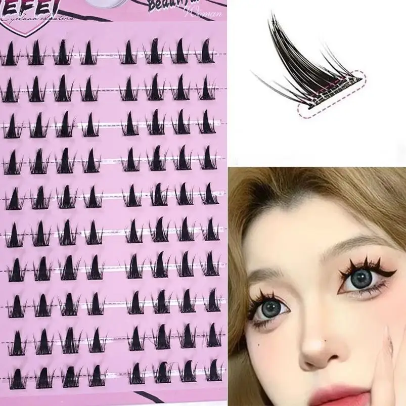 Cils artificiels 5D volumineux et bouclés, application facile, sans colle, auto-adhésifs, pour maquillage quotidien, fêtes, yeux d'anime mignons, DIY