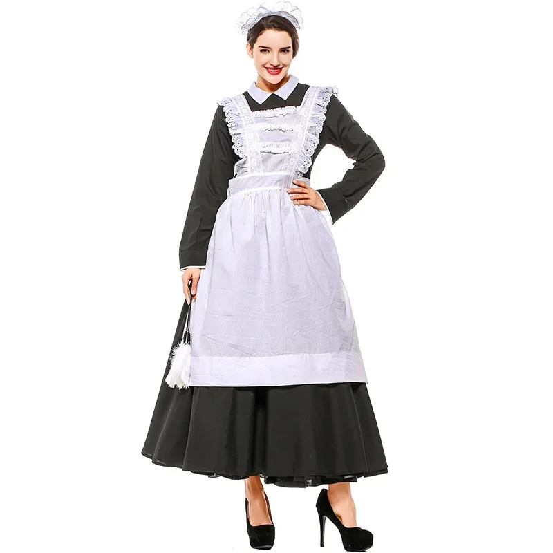 Adult Victorian Maid Poor Peasant Servant Fancy Dress French Wench Manor Maid Costume Outfit