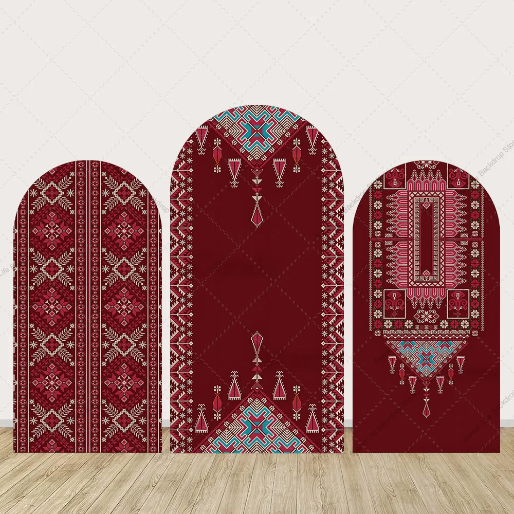 パレスチナ刺繍アーチカバーパーソナライズされた結婚式の招待状ナイトパーティー婚約ブライダルシャワーアーチ背景