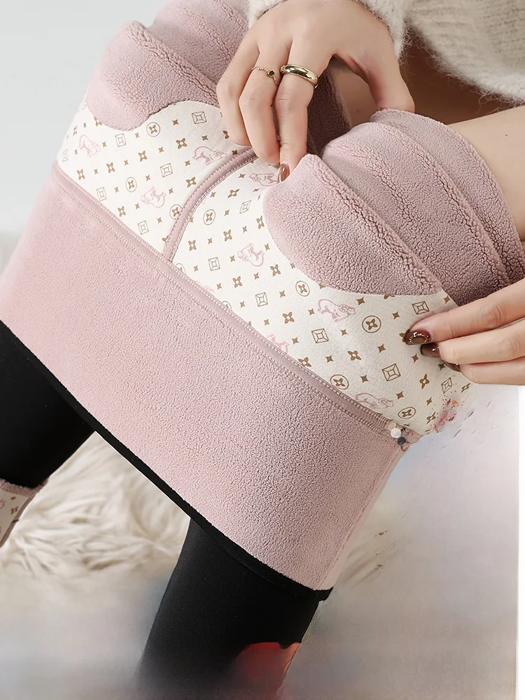 

Женские зимние теплые брюки из искусственного меха с высокой талией, повседневные длинные брюки для йоги и активного отдыха