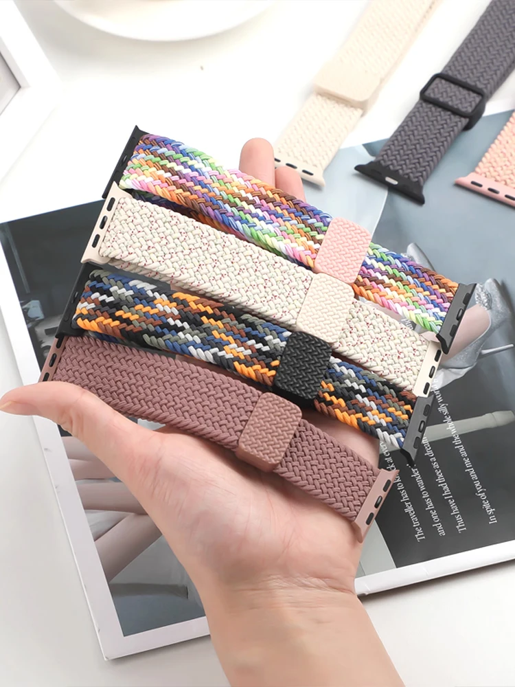 Braided Strap For Apple watch bands 44mm 42mm 40mm 45mm 46mm 41mm 49mm Correa Bracelet iWatch Series 9 8 10 7 6 5 4 se Ultra 2