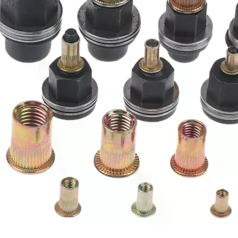 10 قطعة اليد جوزة برْشام أداة مجموعة دليل المبرشم كيت مع M3-12 رؤوس الجوز لتركيب إصلاح DIY ، ملحق سهل الاستخدام #2