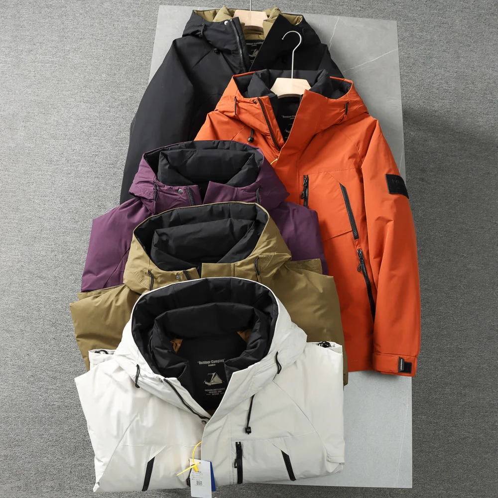 

Outdoor Men's down Jaet 90 Du down Windproof Warm Hooded Regular Fit Faion Urban Sle Pure Color Casual Winter Coat