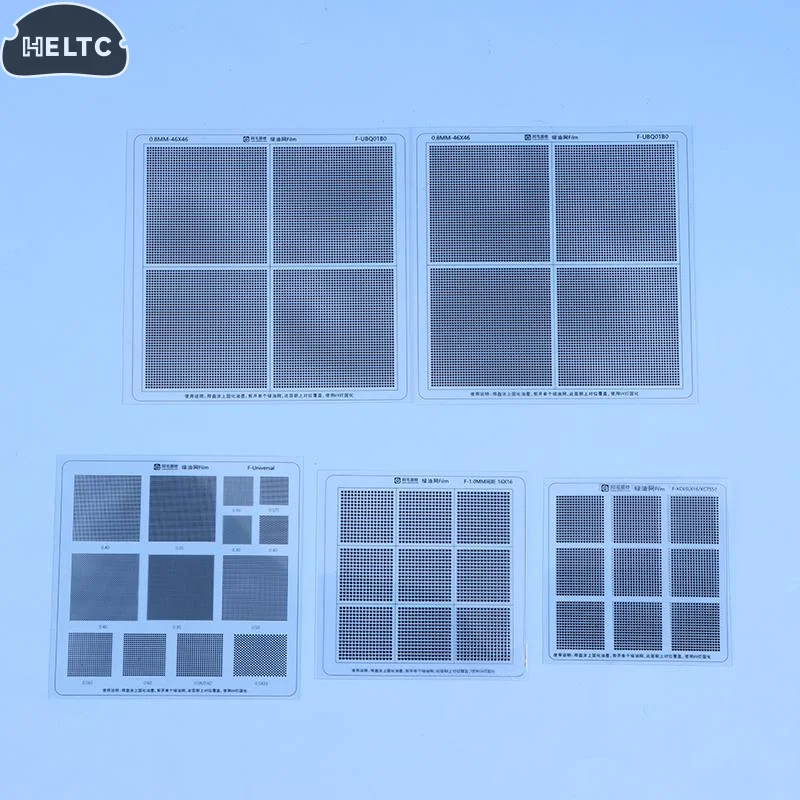 УФ-маска для припоя, трафарет, расстояние между отверстиями 0,3/0,4/0,5/0,5/0,5,58/0,6/0,8/1,0 мм, универсальная зеленая масляная сетка, УФ-паяльная маска, трафарет для реболлинга BGA