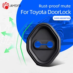 4PCS Silicone Car Door Lock Buckle Protector Cover For Toyota C-HR HIGHLANDER CAMRY RAV4 COROLLA YARIS VIOS Car Accessories