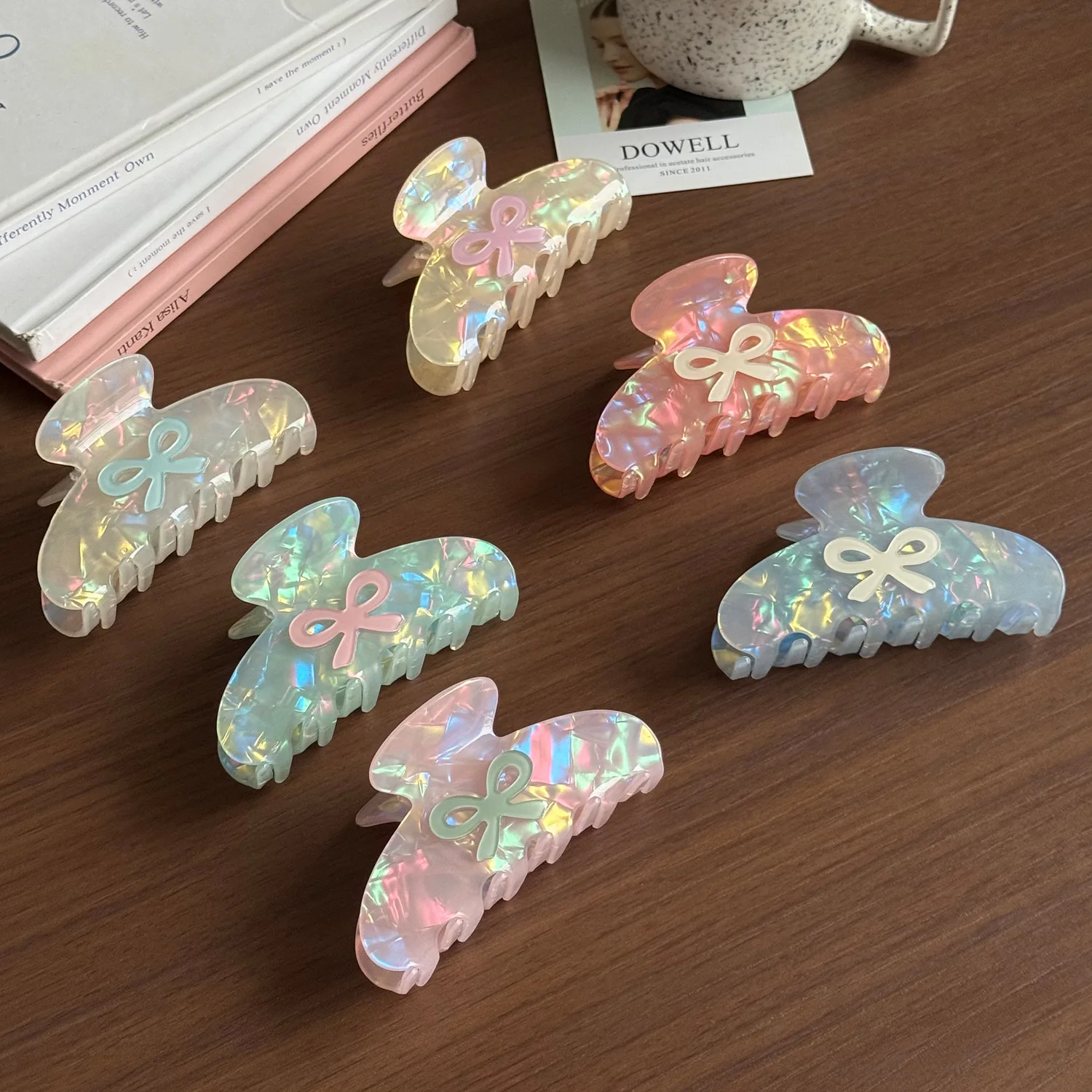 Bowknot hairpin, candy-colored clip, back of the head grip, shark clip for updo, simple and versatile hair accessory