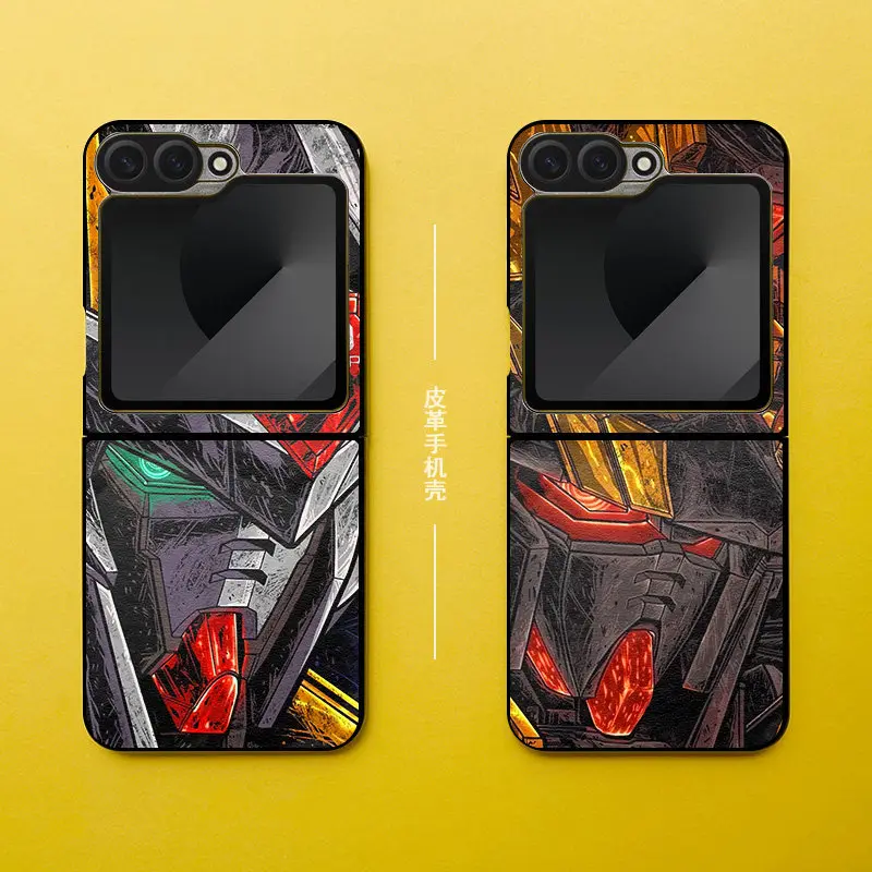 Accesorios de la animación de Mobile Suit Gundam para Samsung Galaxy Z Flip 2 3 4 5 6, funda protectora para teléfono móvil