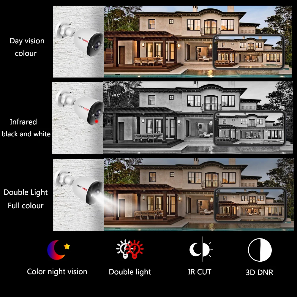 4K 8MP Ultra large wide angle lens POE IP Caemra 5MP 4MP 1.6MM 2.8MM Smart alarm color night vision work with NVR Audio Onvif image 5