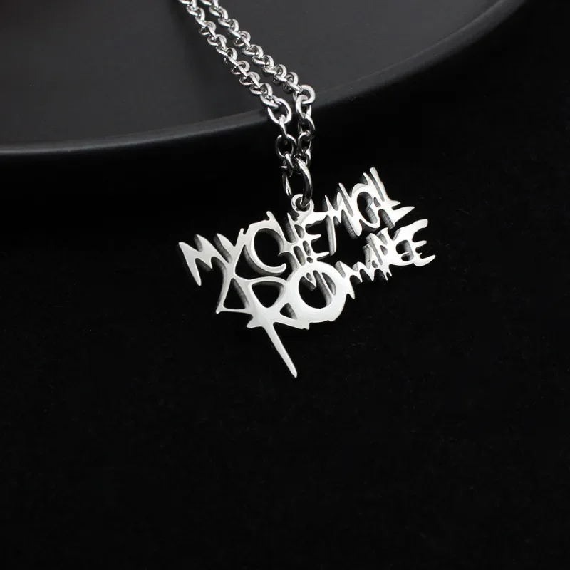 My Chemical Romance Rock Band Necklace Woman Stainless Steel Necklaces Man Charms Geometric Accessories Fashion Pendant Jewelry