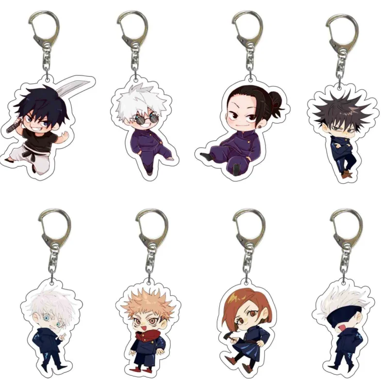 

Recycled Acrylic Keychain for Jjk Megumi Fushiguro Satoru Gojo Suguru Geto Yuji Itadori Nobara Kugisaki Anime Keychain Gift