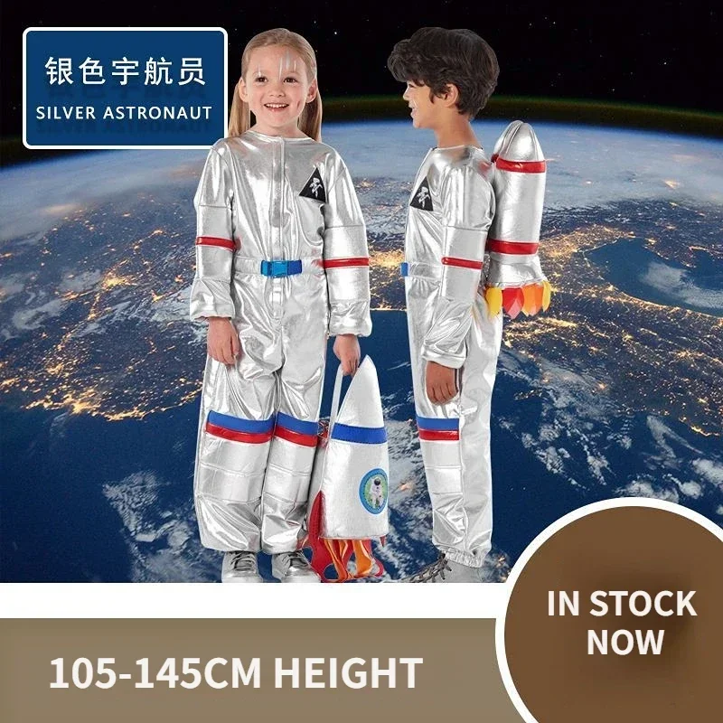 Kids Halloween Rocket Aerospace Cosplay Costumes for Children Purim Funny Fancy Party Pilot Astronaut Cos for Boys Dream Gifts