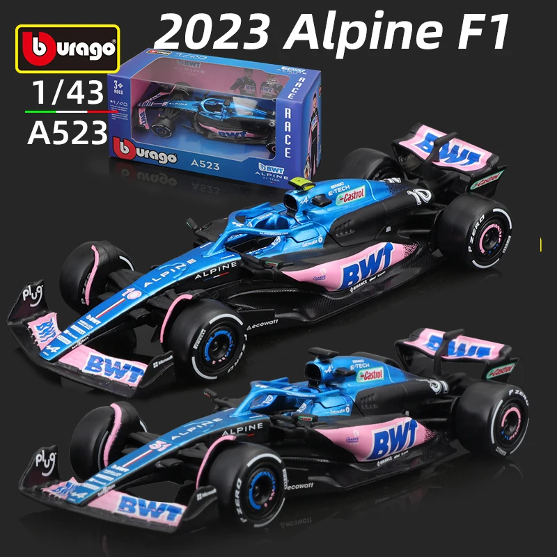 

Модель Bburago 1:43, стандартная версия 2023 BWT Alpine A523 F1 Team # 10. Газилия # Игрушка из литого под давлением автомобиля из сплава Ocon 31.