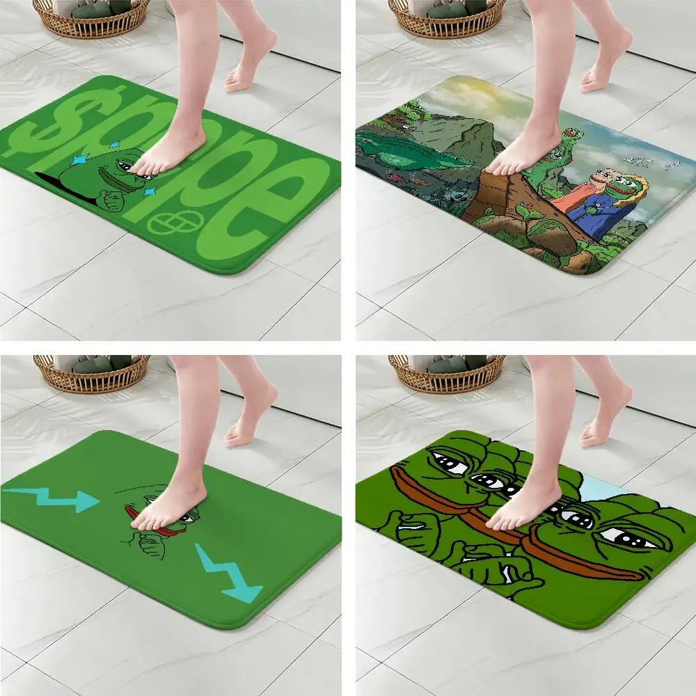 P-Pepe الحزين الضفدع الكلمة حصيرة الحمام ماصة حصيرة بسيطة باب الأوساخ مقاومة حصيرة المنزل المطبخ حصيرة القدم حصيرة دخول حصيرة #1