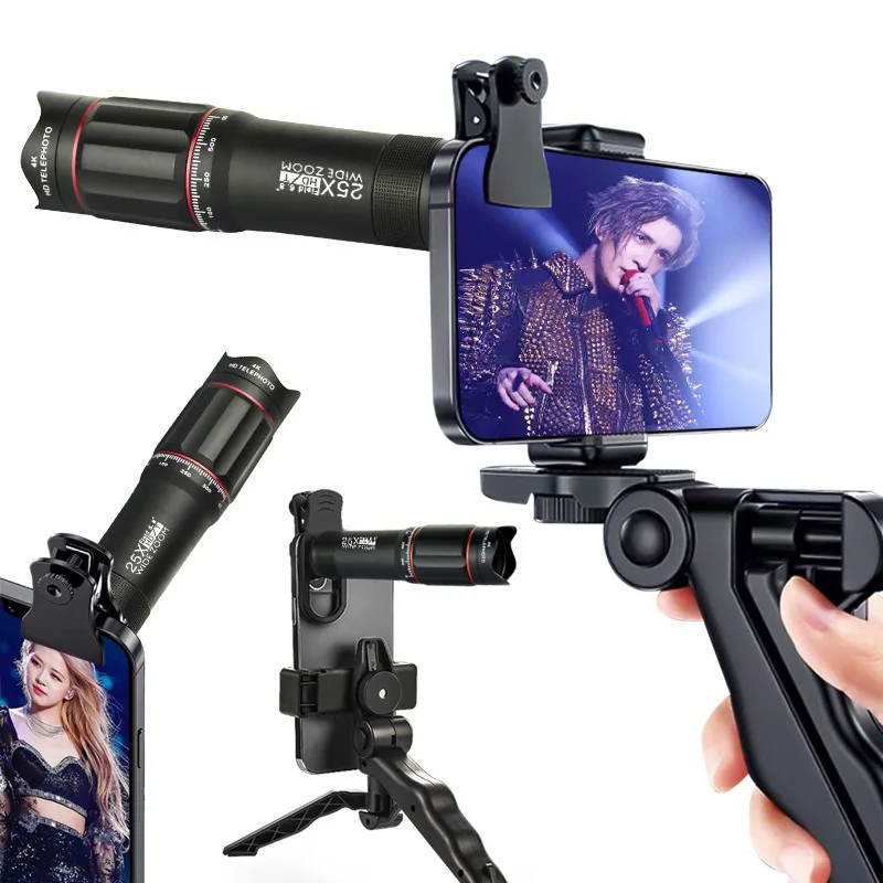 

New 25x Monocular Telescope with High-definition Universal Telephoto Lens for Mobile Phone External Photography Telescope