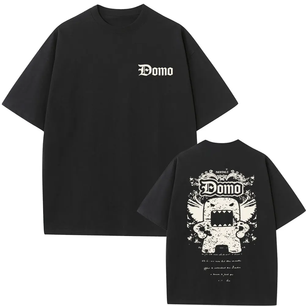 

Domo Kun Funny Meme T Shirts Men's Women Metal Gothic Rock Style T-shirt Male Cotton Oversized Short Sleeve T-shirts Streetwear