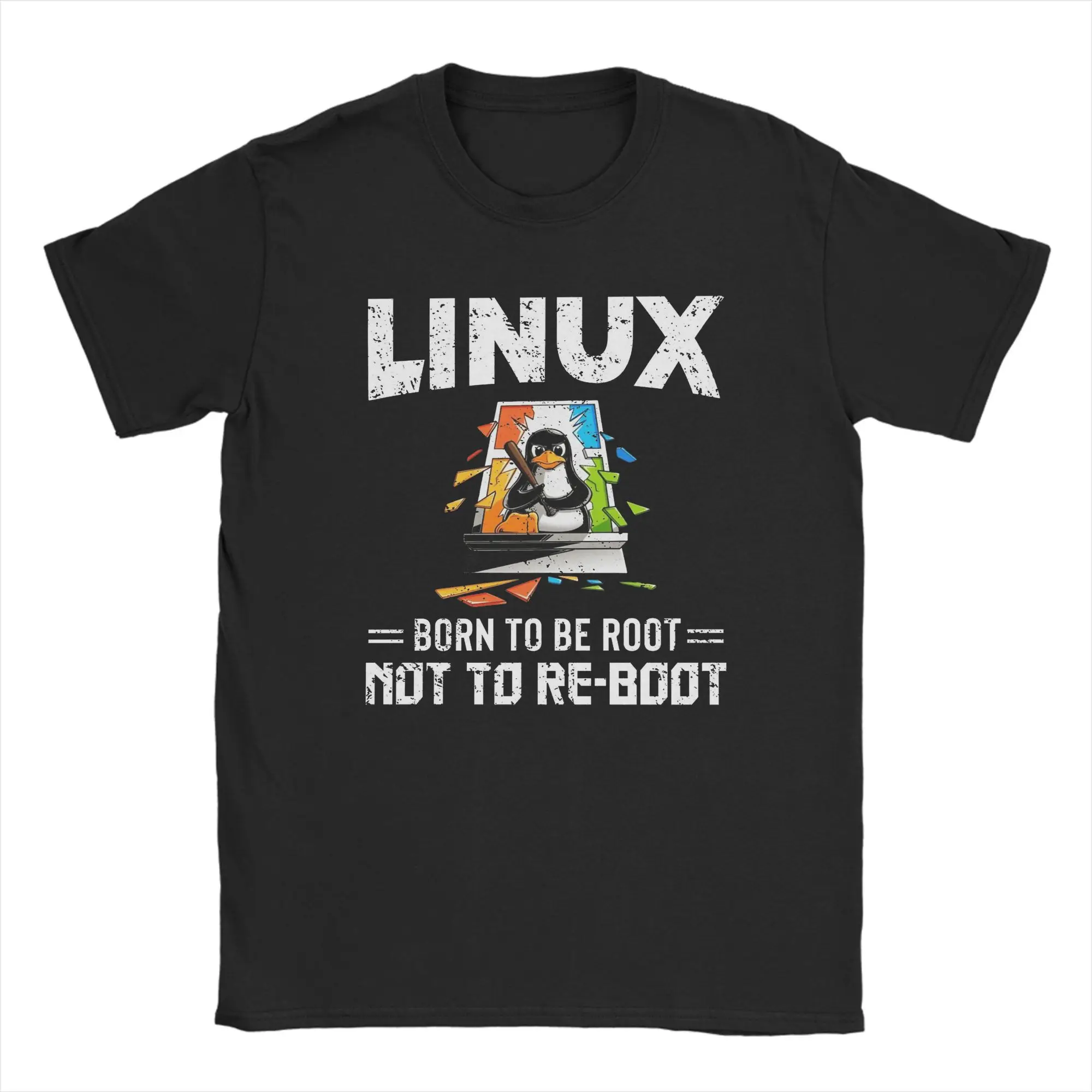 

Linux Operating System Tux Penguin T-Shirts for Men Unique Cotton Tee Shirt Round Collar Short Sleeve T Shirts Summer Clothing