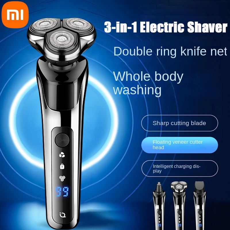 Xiaomi Electric Shaver 3-in-1 Double Head 5000 Digital Display Head Washable Rechargeable Brushless Men's Fast Charge Razor