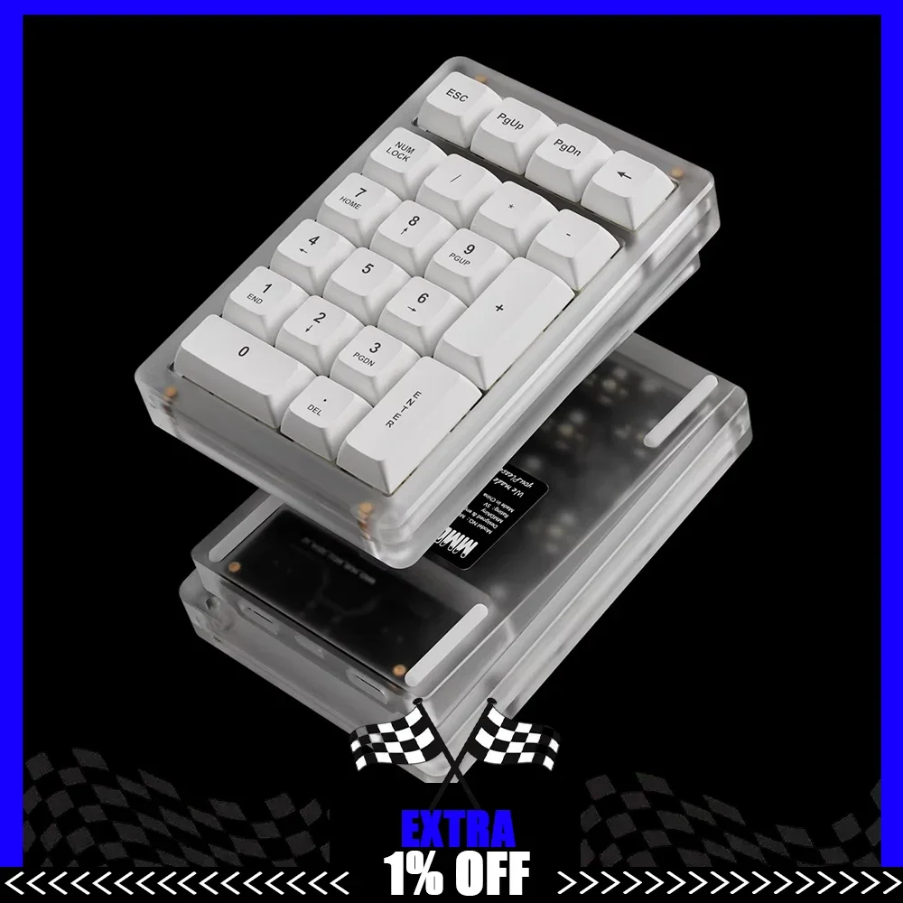 MMD KM21Pro Mechanical Keyboard Full Key Hot Plug Dual USB 32.0 HUB Numeric Keypad Simple And Light Weight Pc Accessories Gifts