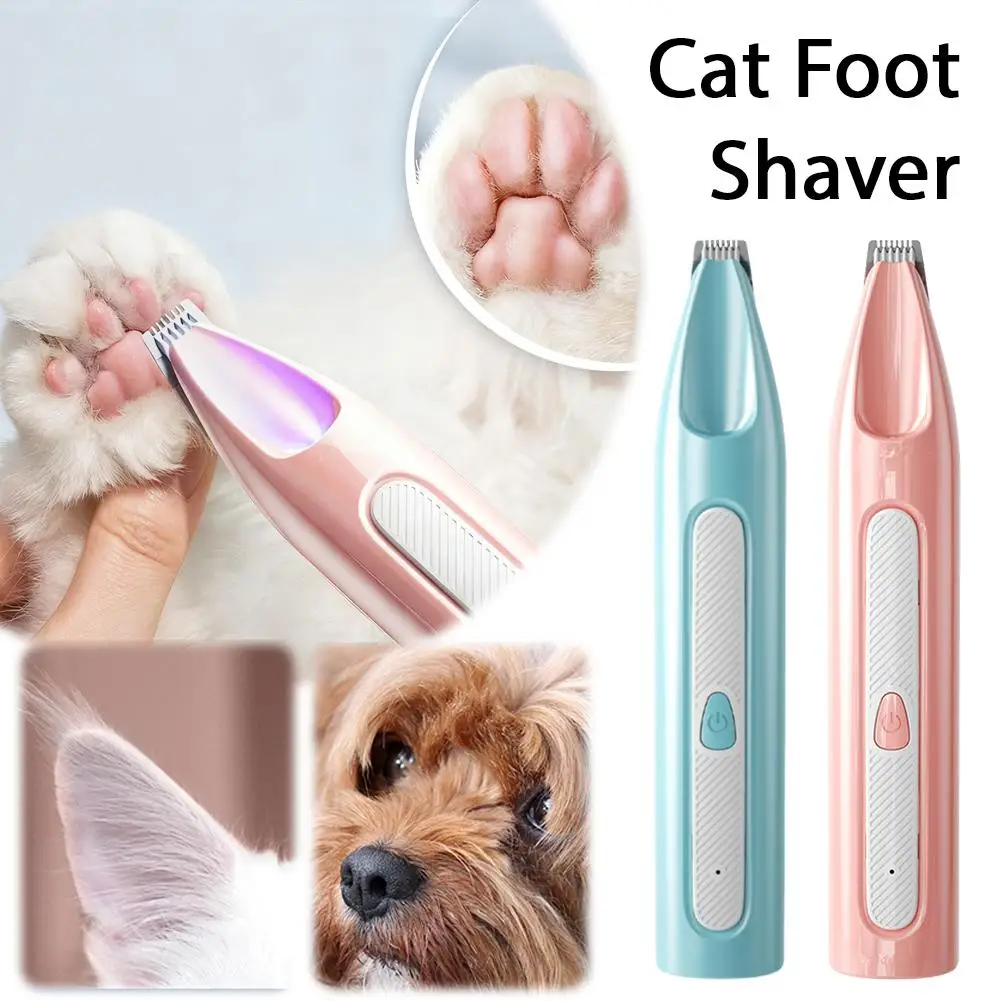 Cortapelos eléctricos para mascotas, afeitadora de pies para perros y gatos, recortador de pelo 360 °   Limpieza de pelos de patas de mascotas con carga USB, productos de aseo para mascotas