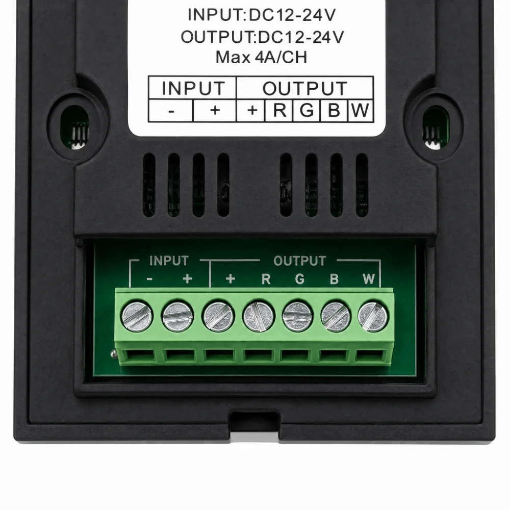 

Capacitive Touch LED Touch Panel Controller 4 Channels 12-24V DC Input LED Strip Light Controller Touch Panel Dimmer