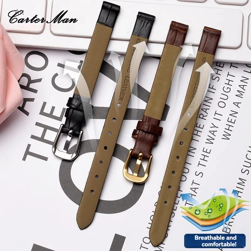 لينة الجلود حزام ساعة اليد جلد طبيعي المرأة التمساح نمط رقيقة سلسلة 6 مللي متر 8 مللي متر 10 مللي متر 14 مللي متر 16 مللي متر سيدة سوار صغير الحجم