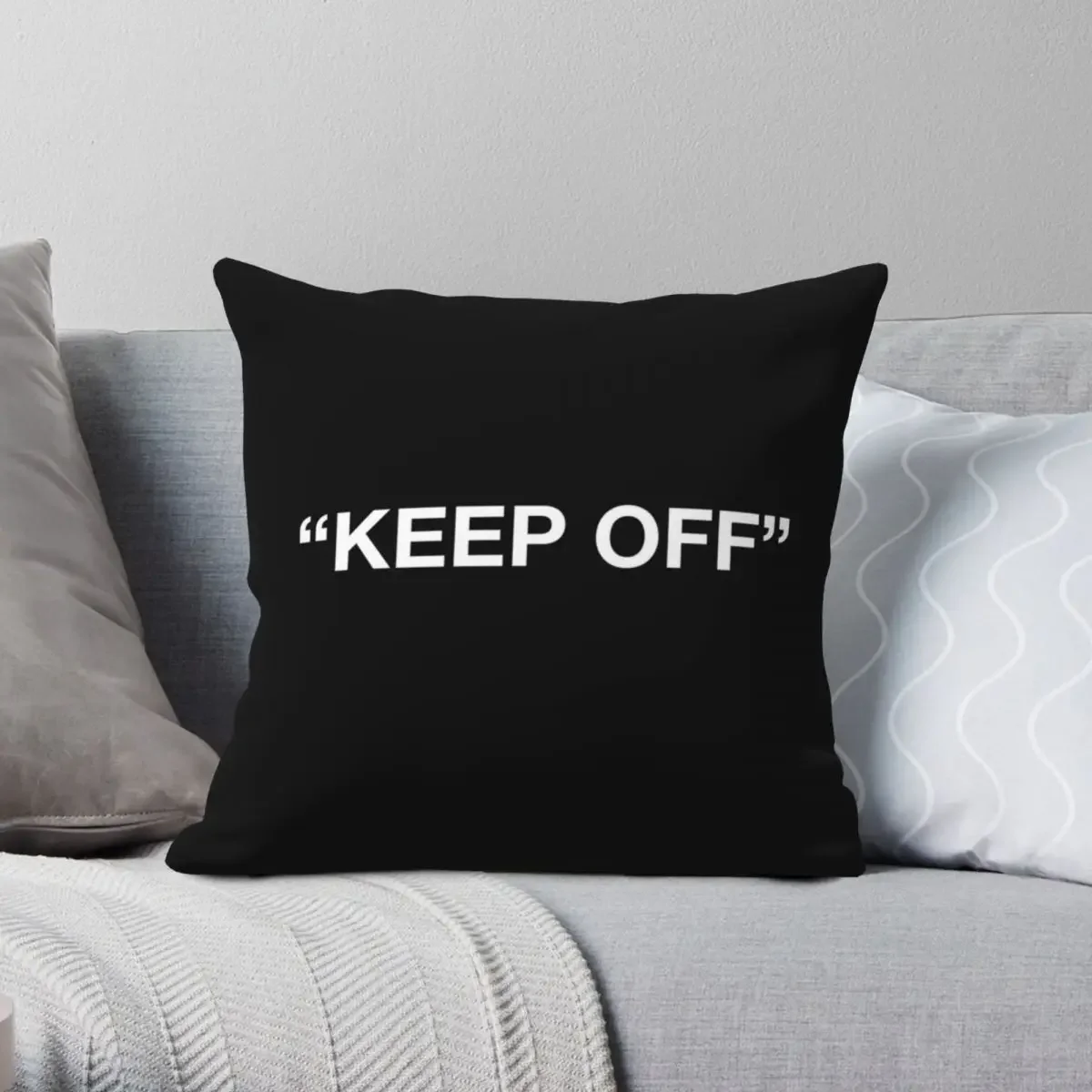 Virgil Abloh Keep Off Pillowcase Polyester Linen Velvet Creative Zip Decor Throw Pillow Case Home Cushion Cover