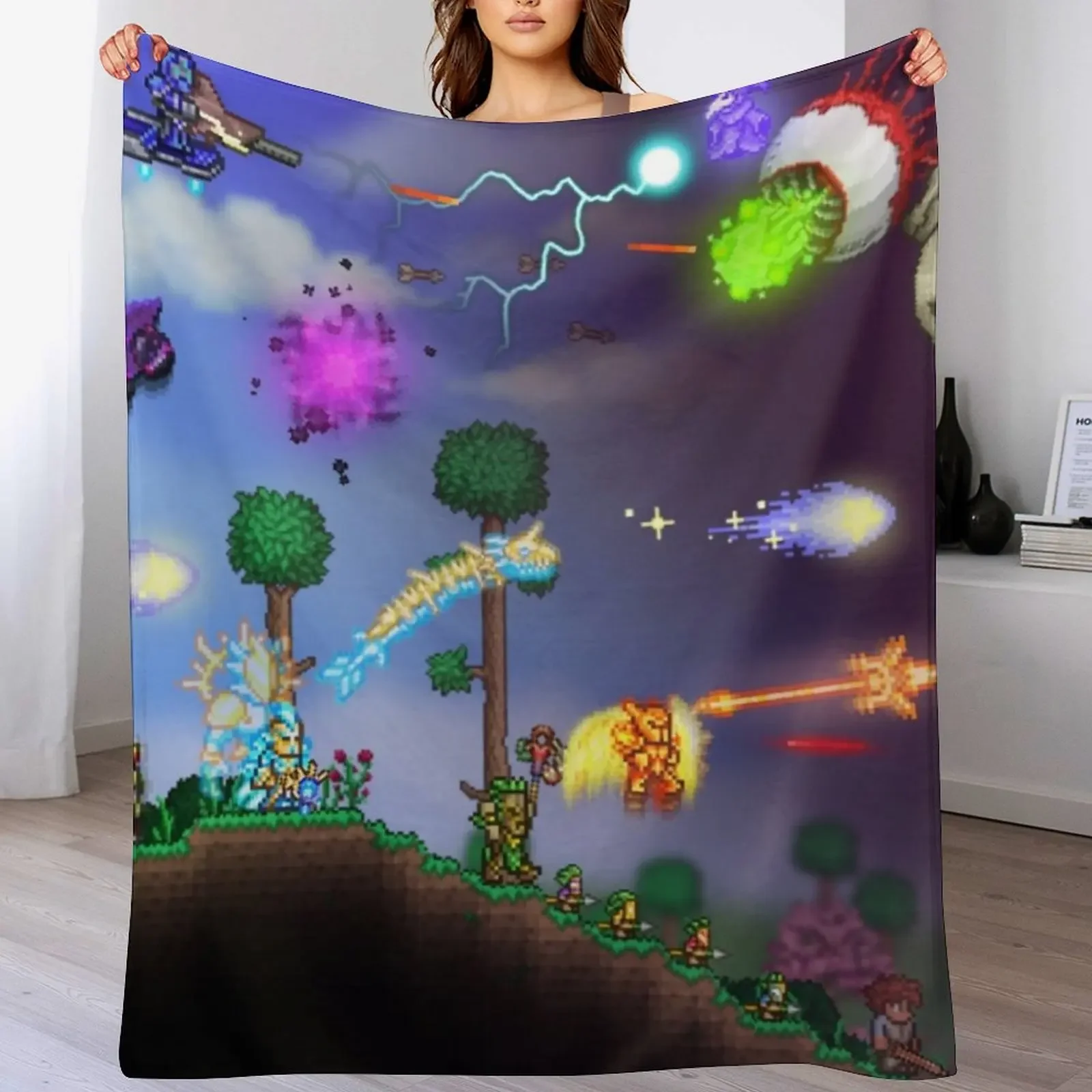 

Terraria Game - Artwork Throw Blanket Easy Care Comfortable Blanket for Couch