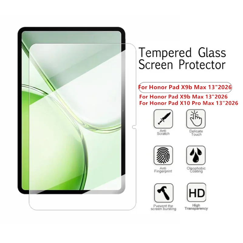 For Honor Pad X9b Max 13 inch 2026 Tempered Glass Film YAG-W09 Pad X9 Max Screen Protector Honor Pad X10 Pro Max 13