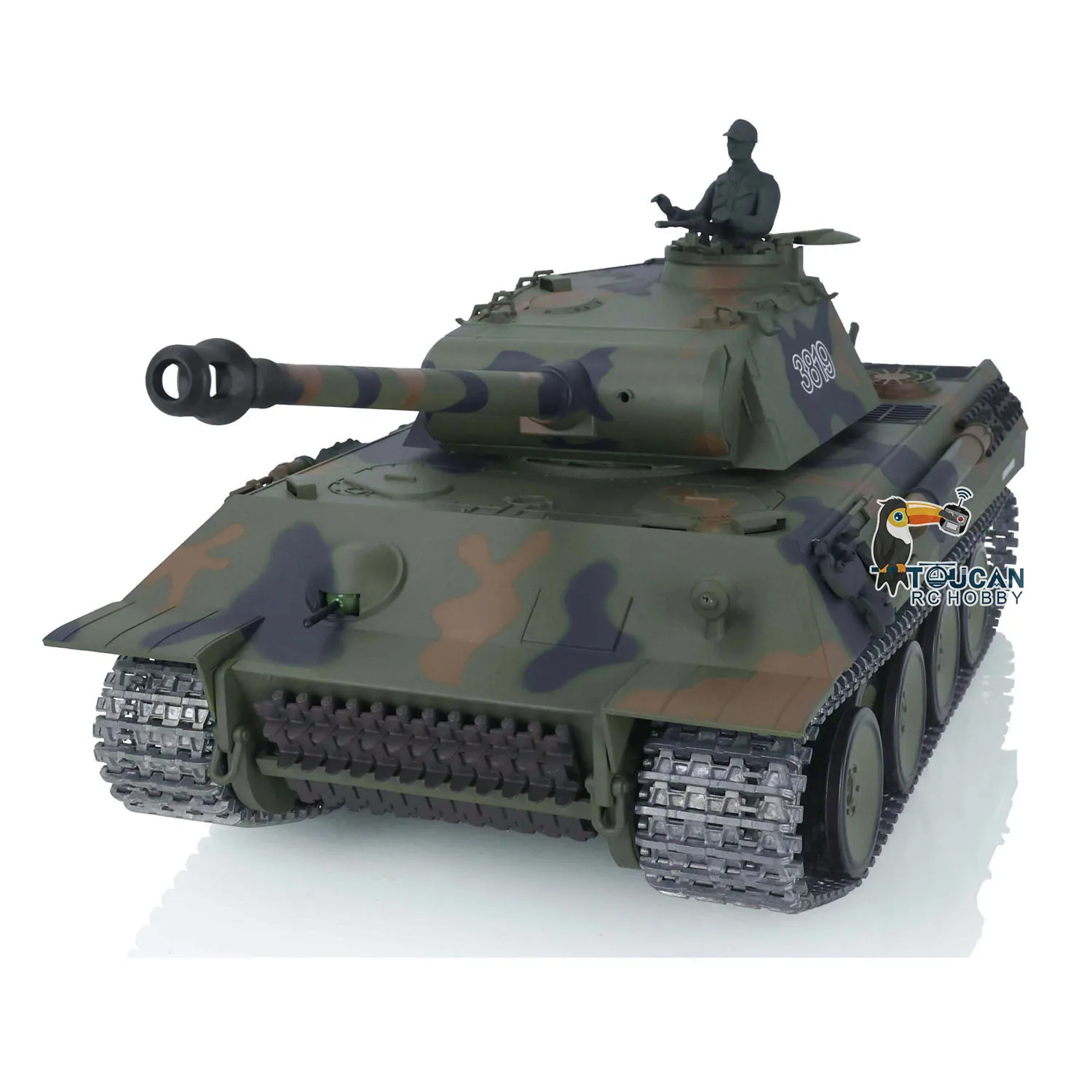 Henglong escala 1/16 7.0 atualizado metal alemão pantera v rtr rc tanque 3819 peças detalhadas controle remoto para fãs modelo