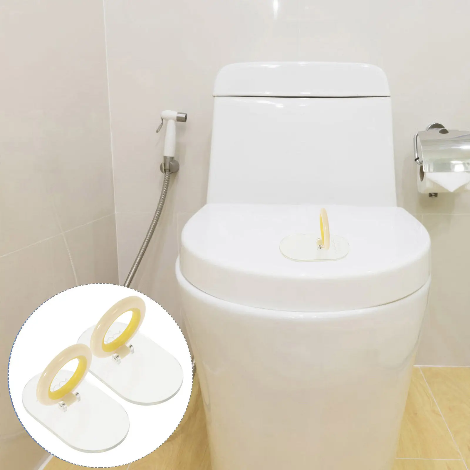 

2 шт. Липкие ручки-подъемники для унитаза для пожилых людей: удобные, гигиеничные, экономящие усилия, для бесконтактного использования в ванной комнате