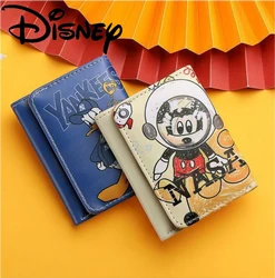 Disney Kawaii Mickey Mouse Wallet Donald Duck Frozen Princess Anna Cartoon 3 Fold Short Wallet for Women Girls ID Card Holders