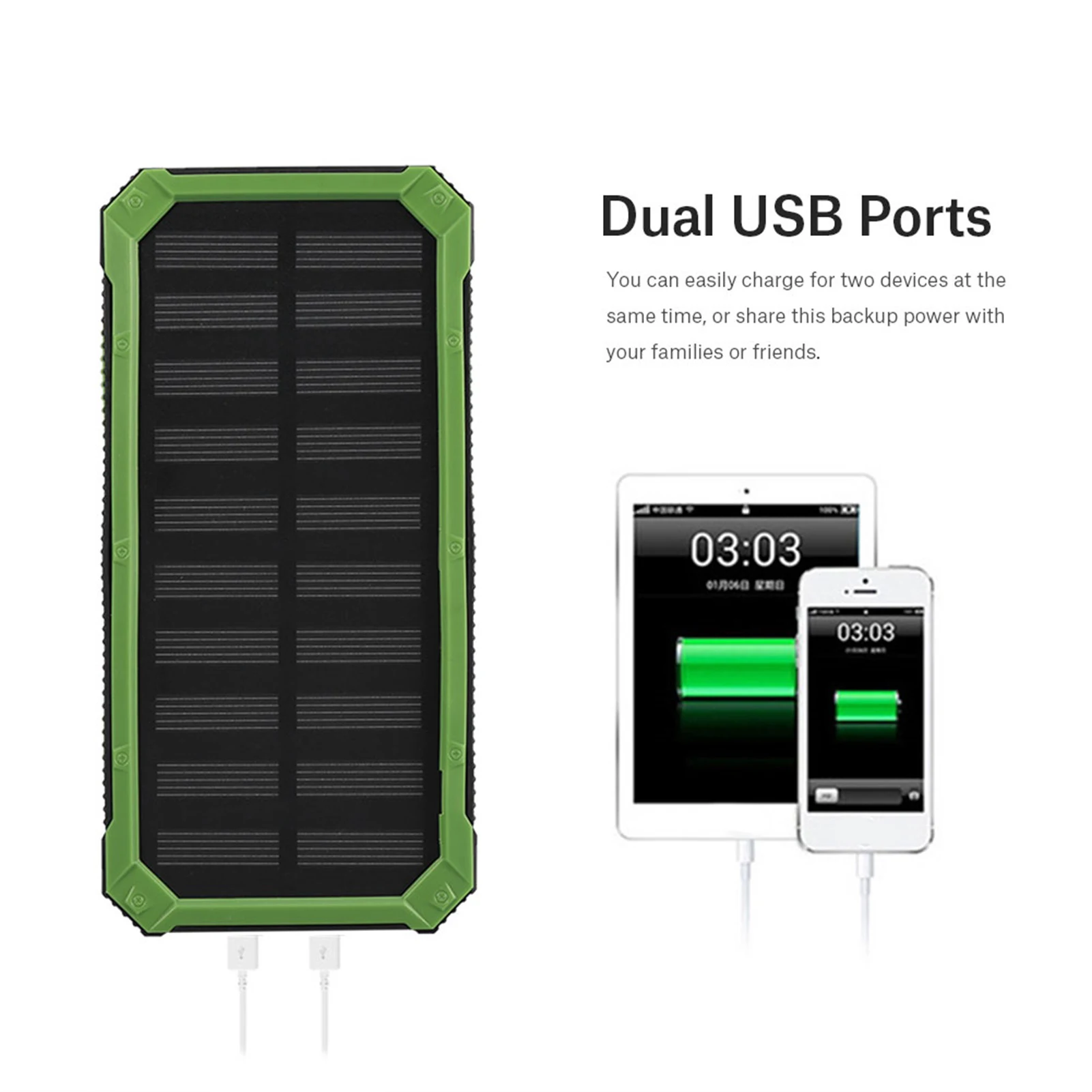 Solar Power Bank Tragbare 20000 mAh Schnelle Aufladung Dual USB Polar Mobile Power Bank Fall DIY Kit
