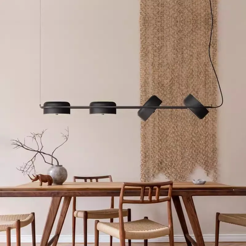 Modern Long Strip Designer Chandelier Creative Lamp Head with Rotatable Adjustable Pendant Light Dining Room Island Desk Lamp
