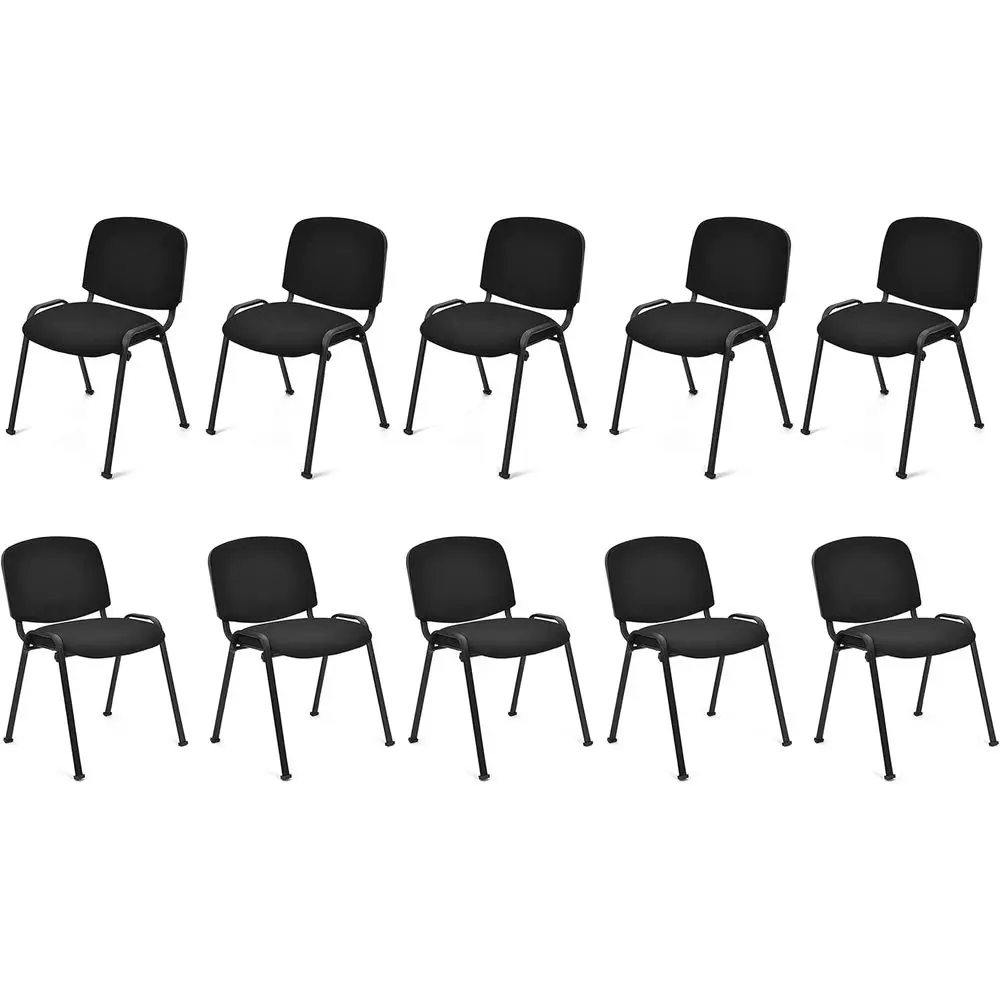 

Stackable Conference Chairs with Metal Frame, Padded Cushion, Ergonomic Design for Office, Meeting Rooms, and Events (10-Pack)