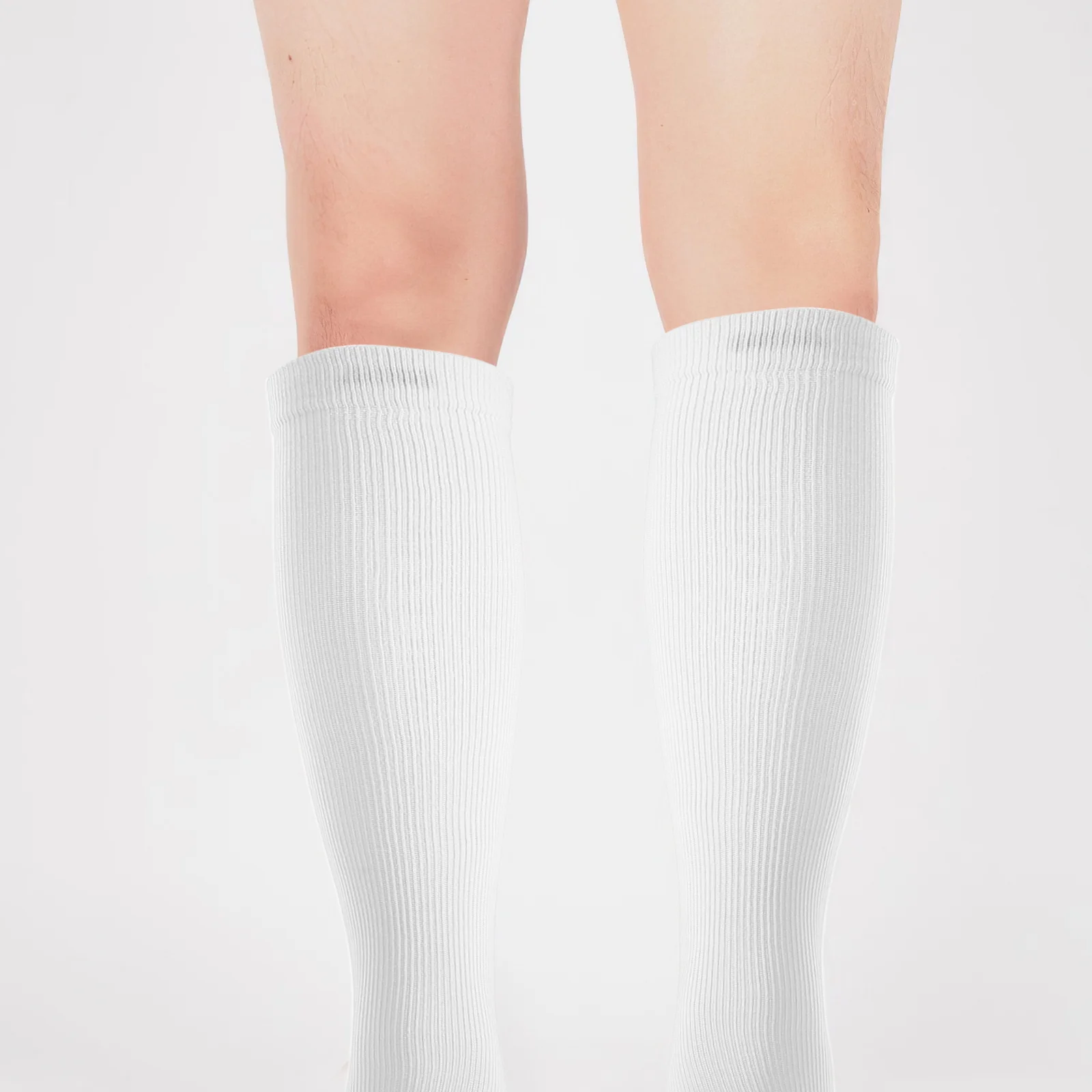 3Pairs Renaissance Men Compression Socks Breathable Moisture Wicking Running Jump Rope Calf Support Long Athletic Socks