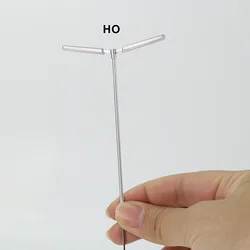 Evemodel 5 szt. Model trenuje HO skala 1:87 dwugłowicowa srebrna lampa światła uliczne jasna biała led LD06HOWSi