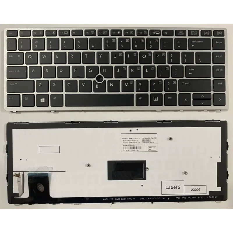 US Laptop Keyboard for HP EliteBook Folio 9470M 9470 9480 9480M